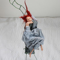 Ladder - 40 cm, mixed technique - art figurine by Radostina Draganova
