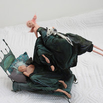 The Badger - 25x20cm, mixed technique - art figurine by Radostina Draganova