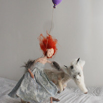 Unicorn - 25x20 cm, mixed technique - art figurine by Radostina Draganova